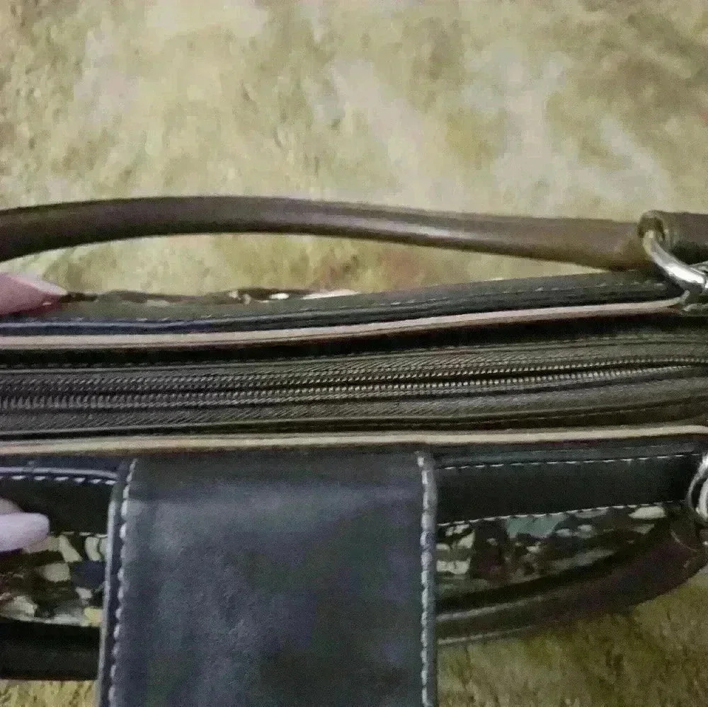 MICHE Small purse. Brown w flowers - Picture 9 of 12